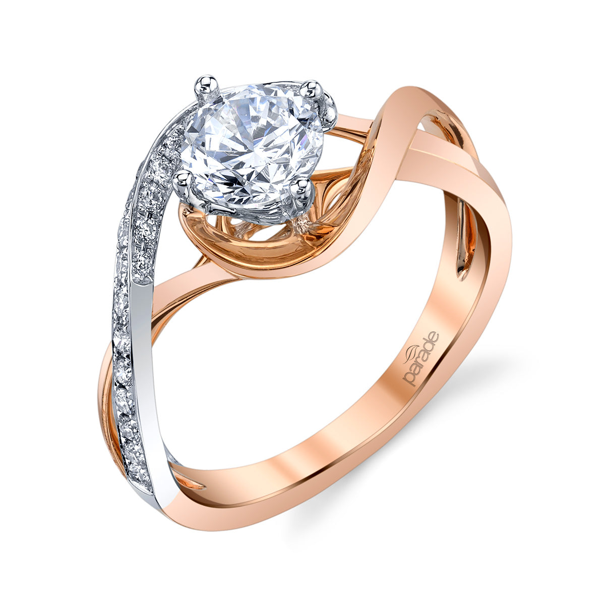 Two-Tone Wide Twist Engagement Ring - Michael E. Minden Diamond Jewelers