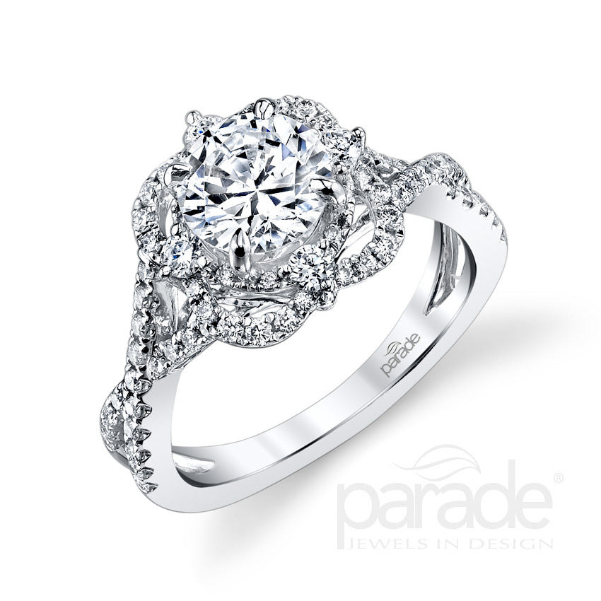 Vintage Style Unique Halo Engagement Ring - Michael E. Minden Diamond Jewelers