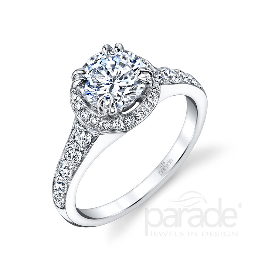 Round Halo Engagment Ring - Michael E. Minden Diamond Jewelers