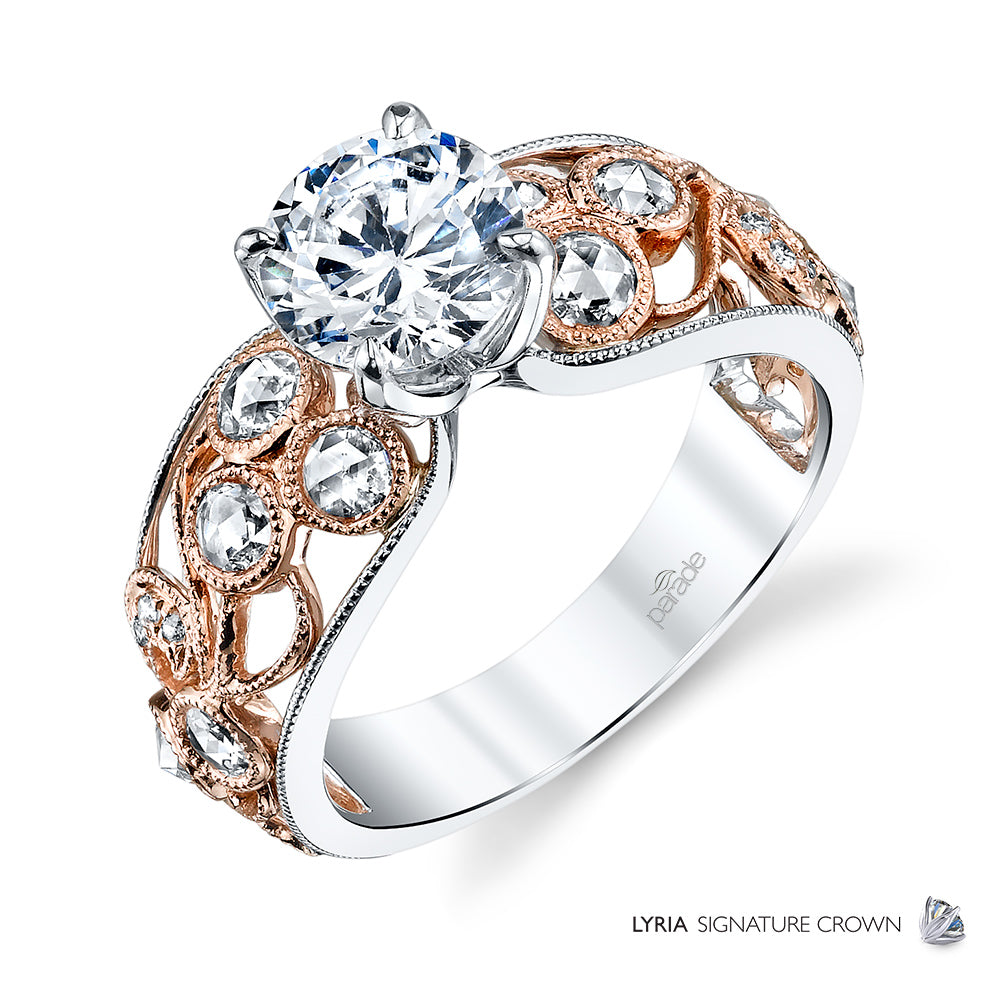 Two-Tone Circular Wide-Set Engagement Ring - Michael E. Minden Diamond Jewelers