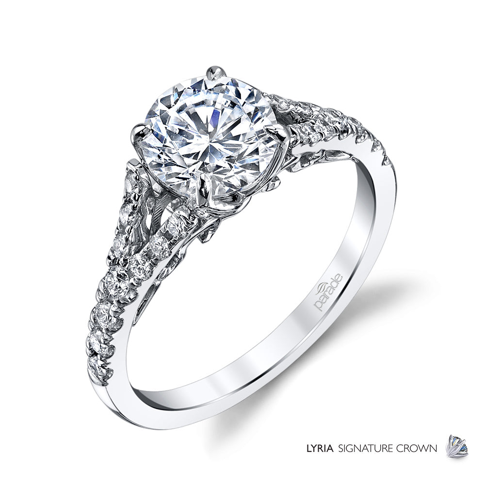 Round Cut Split Shank Engagement Ring - Michael E. Minden Diamond Jewelers