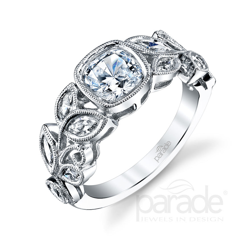 Bezel Set Milgrain Detail Engagement Ring - Michael E. Minden Diamond Jewelers