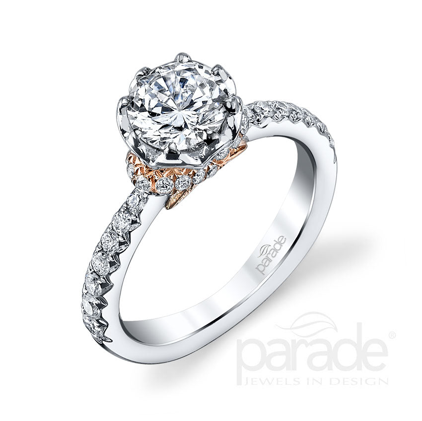 Round Two-Tone UnderGallery Engagement Ring - Michael E. Minden Diamond Jewelers