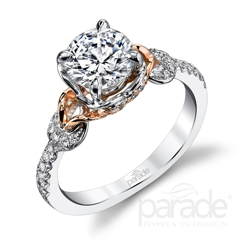 Two-Tone Wrapped Set Engagement Ring - Michael E. Minden Diamond Jewelers