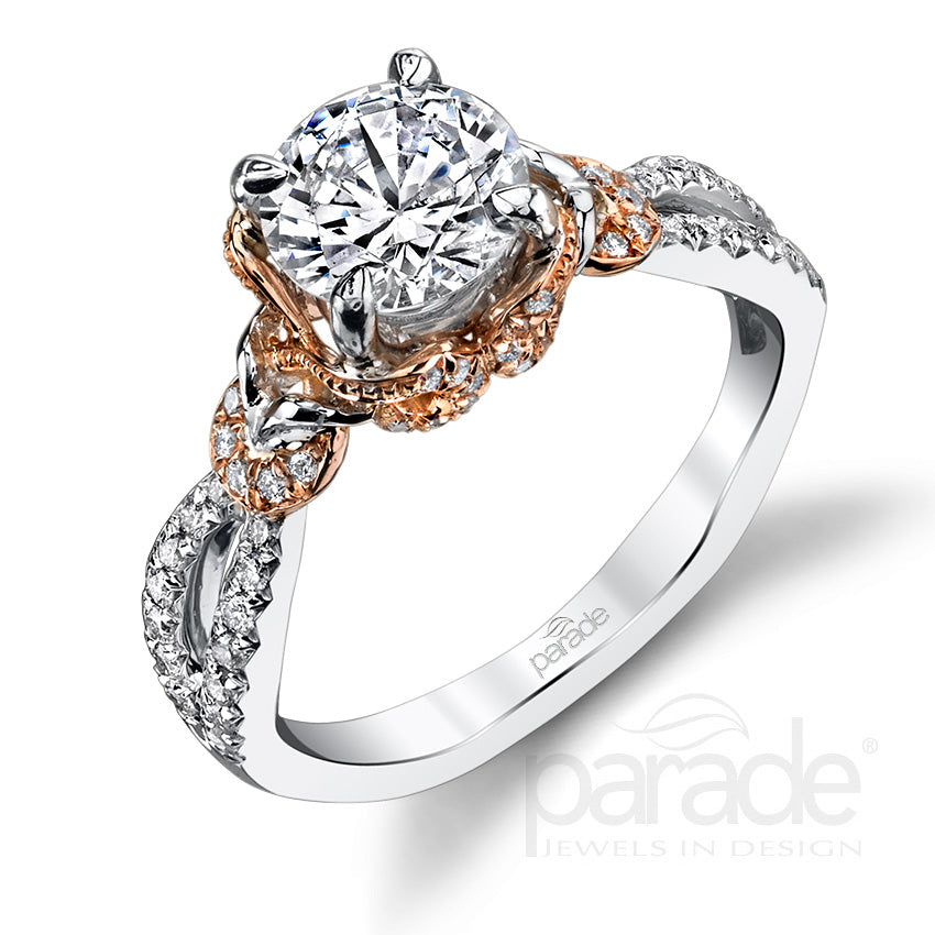 Two-Tone Twisted Set Engagement Ring - Michael E. Minden Diamond Jewelers