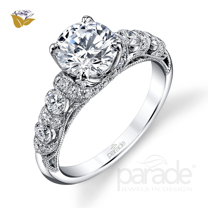 Round Cut Wide Set Engagement Ring - Michael E. Minden Diamond Jewelers