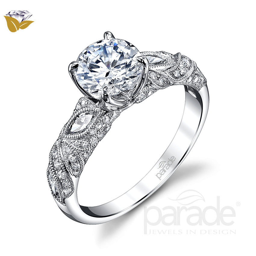 Round Cut Intricate Detail Set Engagement Ring - Michael E. Minden Diamond Jewelers