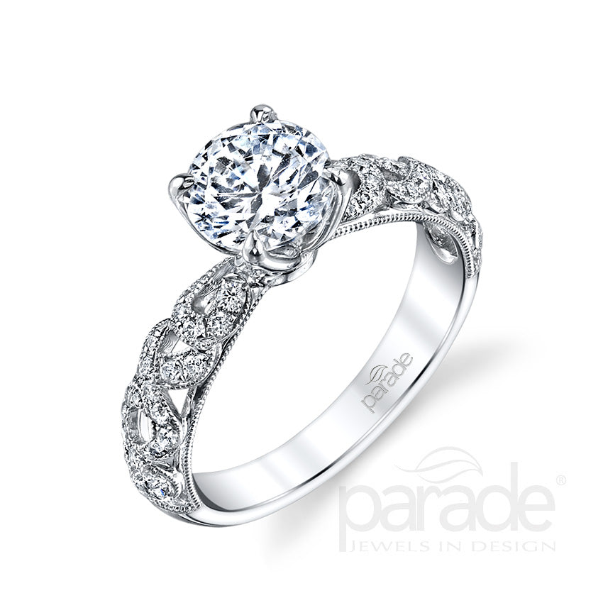 Round Cut Wide-Set Side Detail Engagement Ring - Michael E. Minden Diamond Jewelers