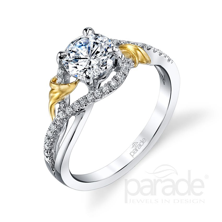 Unique Halo Two-Tone Engagement Ring - Michael E. Minden Diamond Jewelers