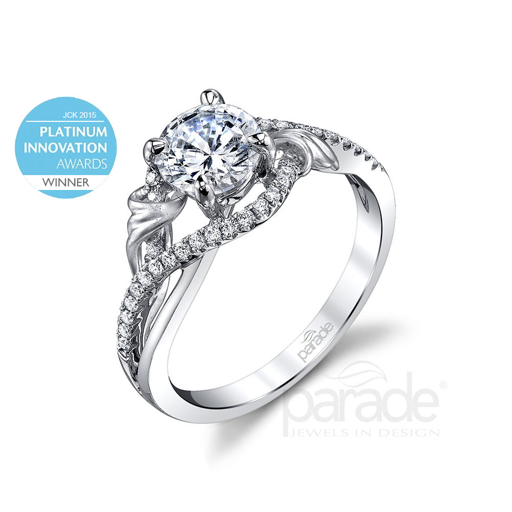 Round Cut Wide Halo Engagement Ring - Michael E. Minden Diamond Jewelers