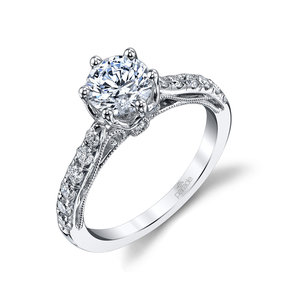 Round Milgrain Detail Engagement Ring - Michael E. Minden Diamond Jewelers