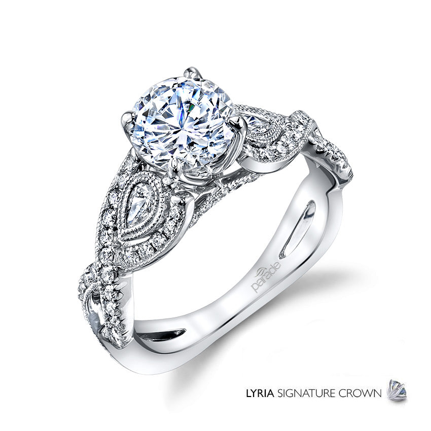 Lyria Twisted Intricate Detail Engagement Ring - Michael E. Minden Diamond Jewelers