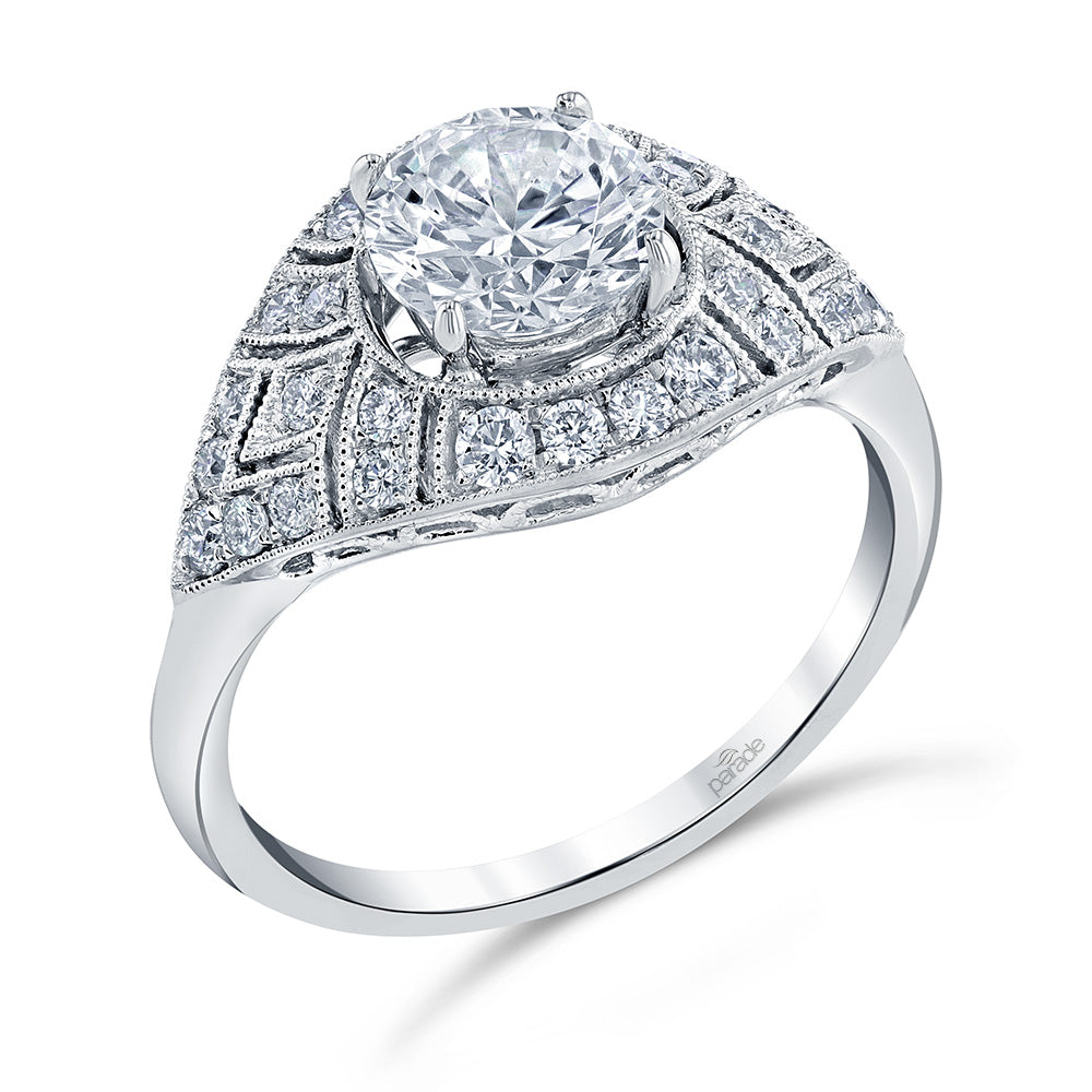 Vintage Inspired Statement Engagement Ring - Michael E. Minden Diamond Jewelers