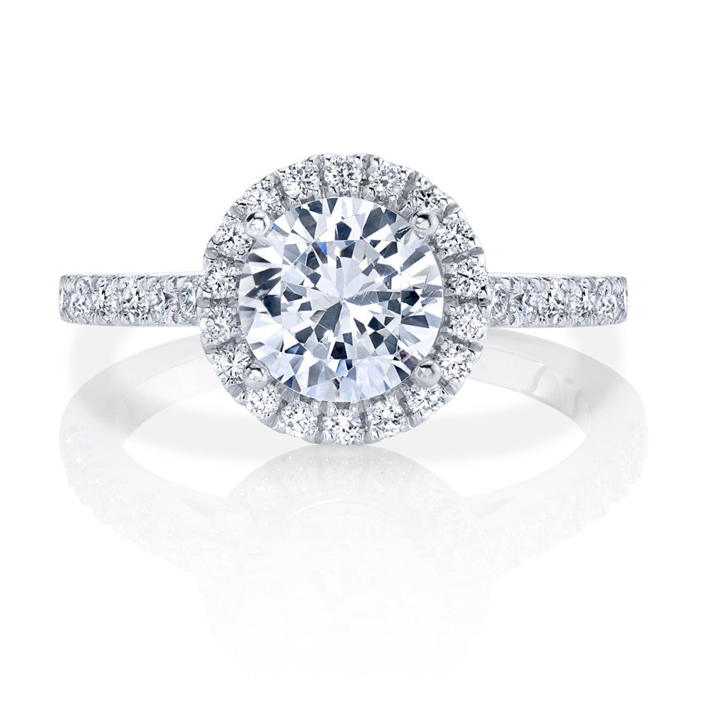 Classic Halo Engagement Ring - Michael E. Minden Diamond Jewelers