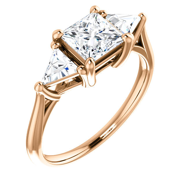 Square & Triangle Three-Stone Engagement Ring - Michael E. Minden Diamond Jewelers