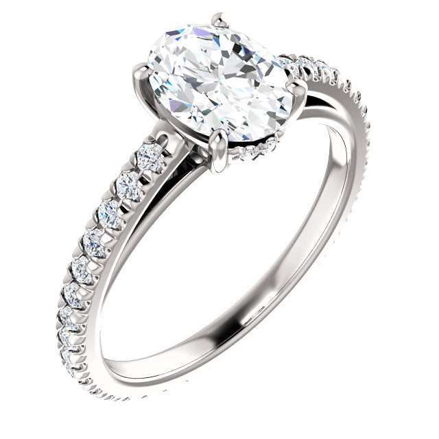 Oval Shape Eternity Set Engagement Ring - Michael E. Minden Diamond Jewelers