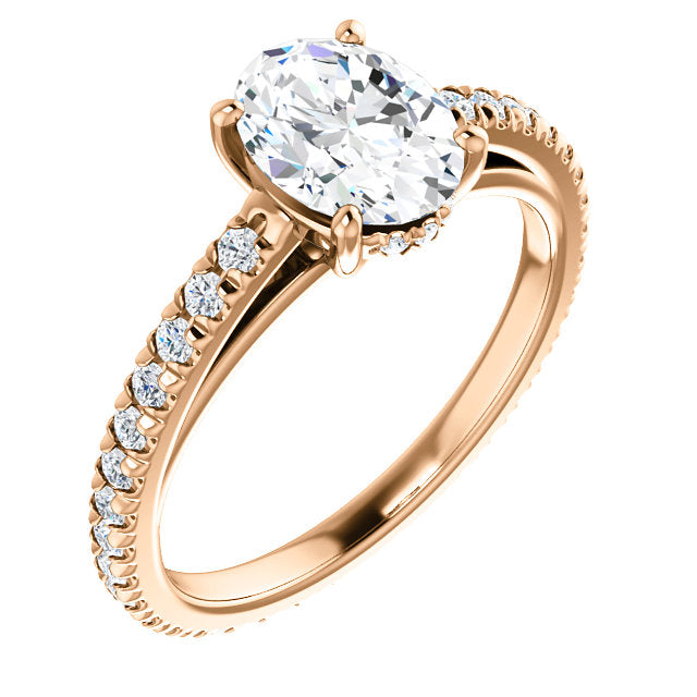 Oval Shape Eternity Set Engagement Ring - Michael E. Minden Diamond Jewelers