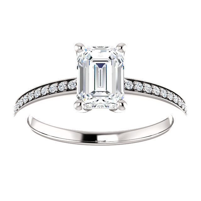 Emerald Accented Engagement Ring - Michael E. Minden Diamond Jewelers