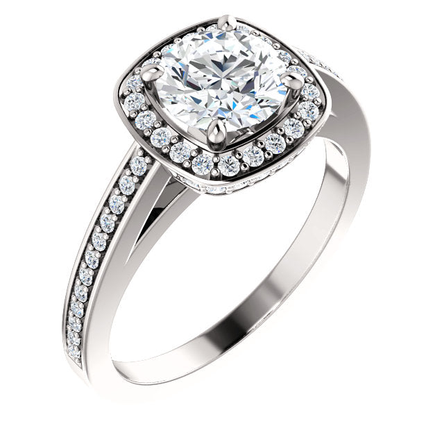 Round Halo-Style Engagement Ring - Michael E. Minden Diamond Jewelers