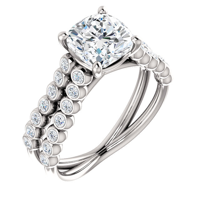 Cushion Cut Bezel Set Engagement Ring - Michael E. Minden Diamond Jewelers
