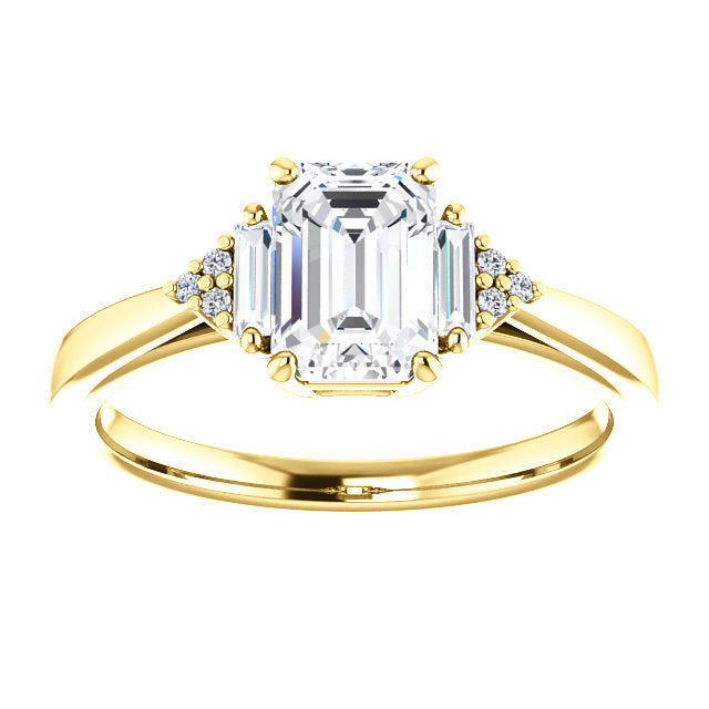 Emerald Intricate Engagement Ring - Michael E. Minden Diamond Jewelers
