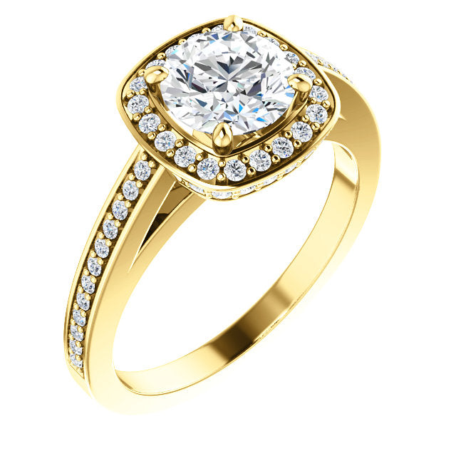 Round Halo-Style Engagement Ring - Michael E. Minden Diamond Jewelers