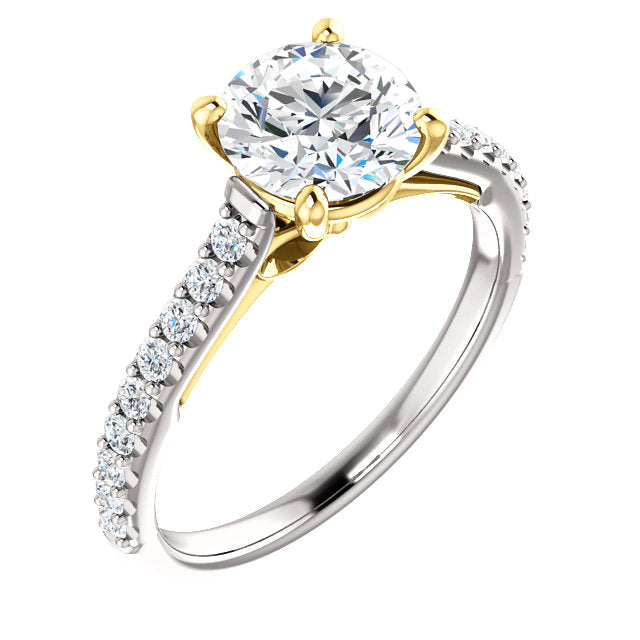 Two-Tone Ribbon Engagement Ring - Michael E. Minden Diamond Jewelers