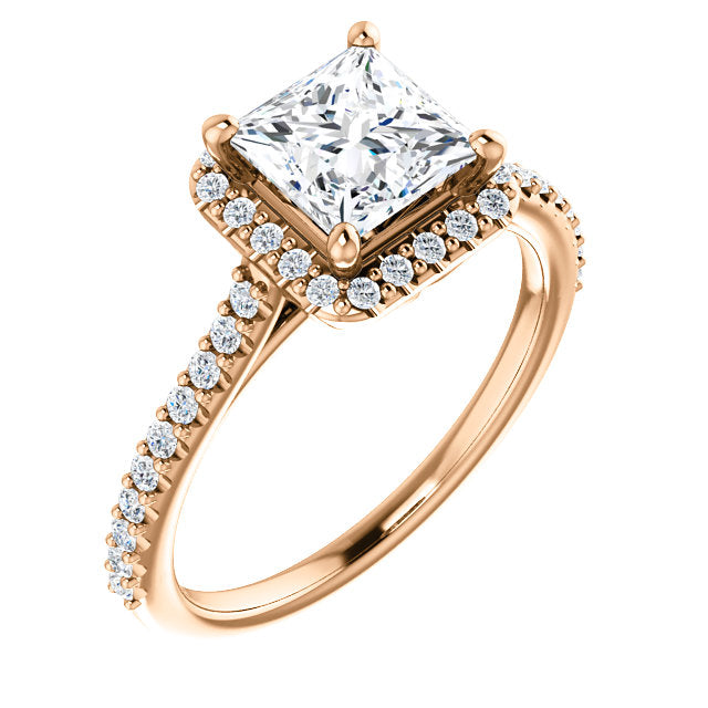 Princess Cut Halo Engagement Ring - Michael E. Minden Diamond Jewelers