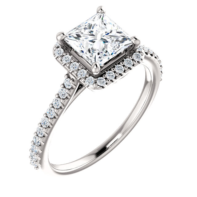 Princess Cut Halo Engagement Ring - Michael E. Minden Diamond Jewelers
