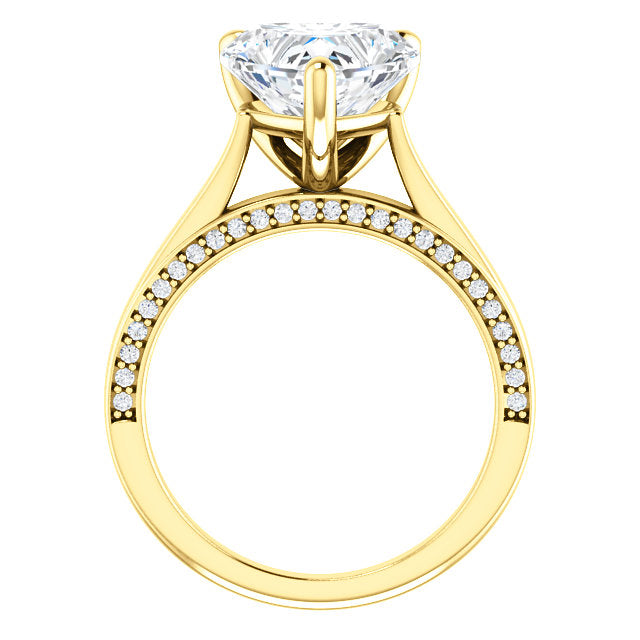 Heart Shape Diamond Detail Engagement Ring - Michael E. Minden Diamond Jewelers