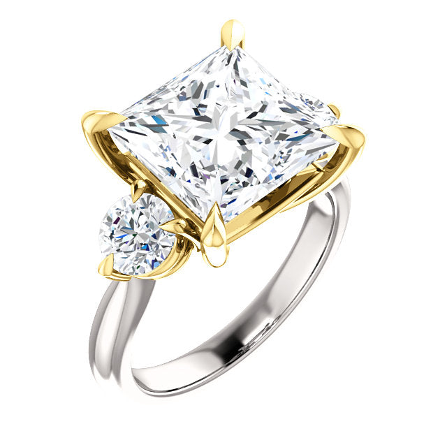 Two-Tone Prong Set Princess Cut Engagement Ring - Michael E. Minden Diamond Jewelers