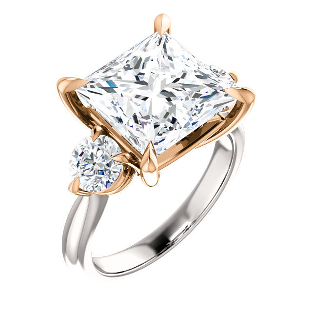 Two-Tone Prong Set Princess Cut Engagement Ring - Michael E. Minden Diamond Jewelers