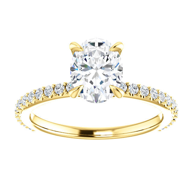 Oval Shape Set With Hidden Under Halo Engagement Ring - Michael E. Minden Diamond Jewelers