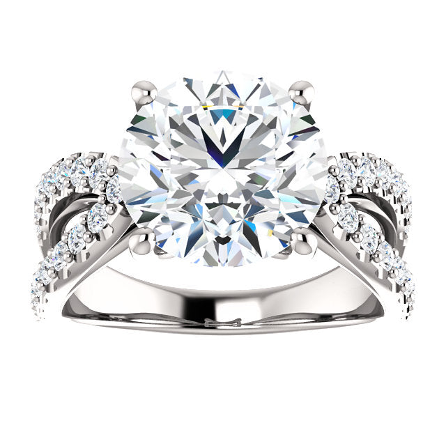 Round Split Semi-Mount Engagement Ring - Michael E. Minden Diamond Jewelers