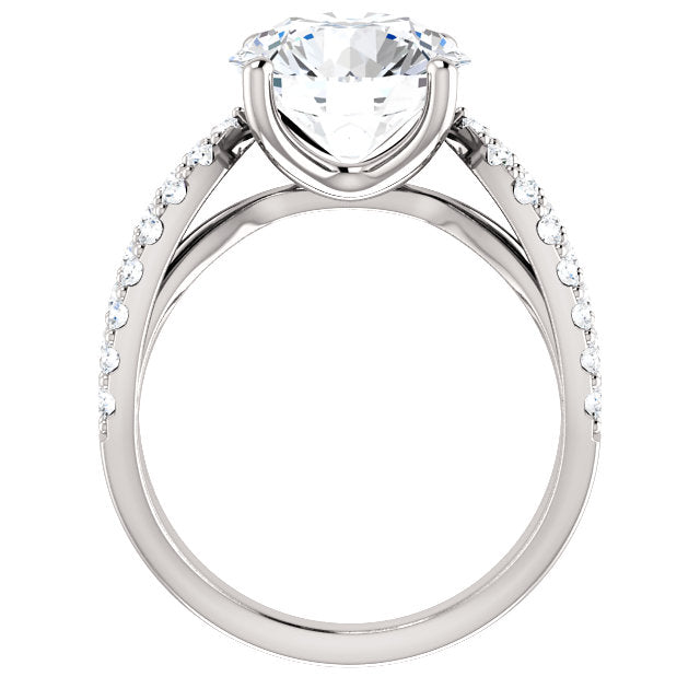 Round Split Semi-Mount Engagement Ring - Michael E. Minden Diamond Jewelers