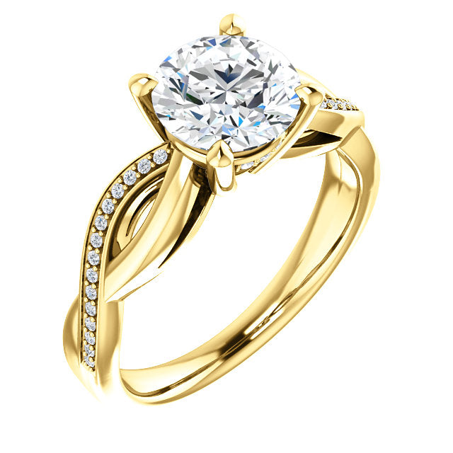 Infinity Inspired Round Cut Engagement Ring - Michael E. Minden Diamond Jewelers