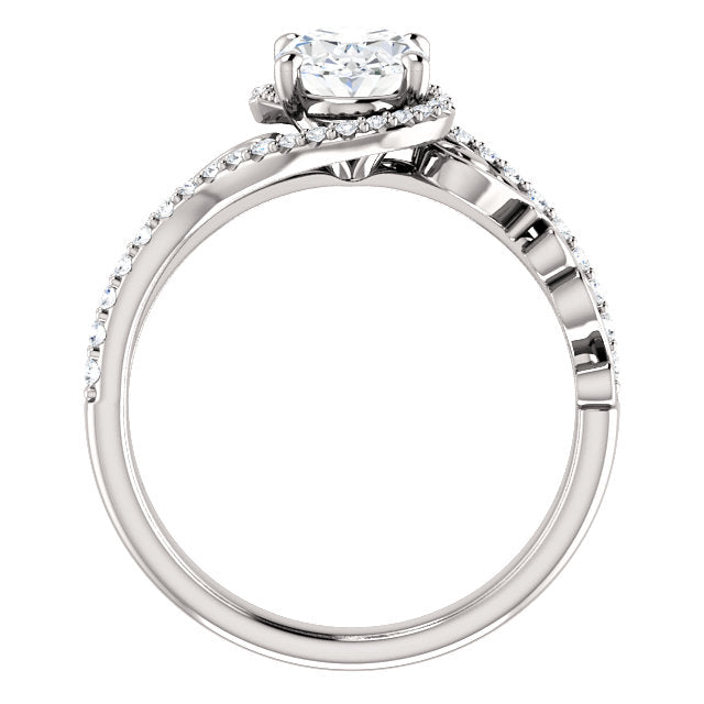 Sculptural Oval Halo Engagement Ring - Michael E. Minden Diamond Jewelers
