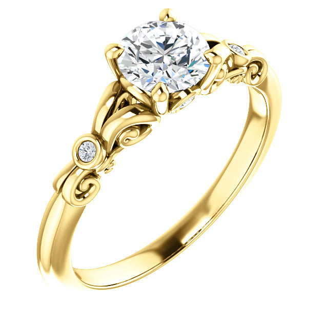 Fleur De Lis Inspired Engagement Ring - Michael E. Minden Diamond Jewelers