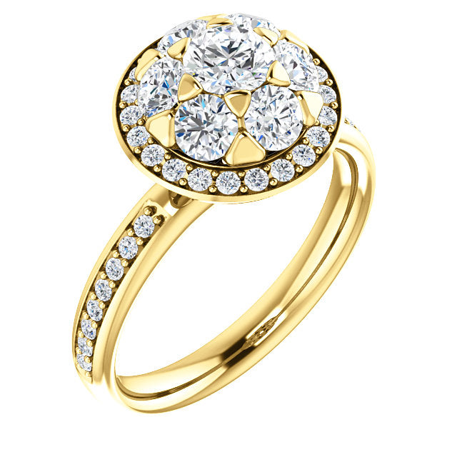 Round Cluster Halo-Style Engagement Ring - Michael E. Minden Diamond Jewelers