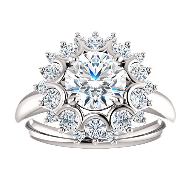 Round Halo Vintage Inspired Engagement Ring - Michael E. Minden Diamond Jewelers