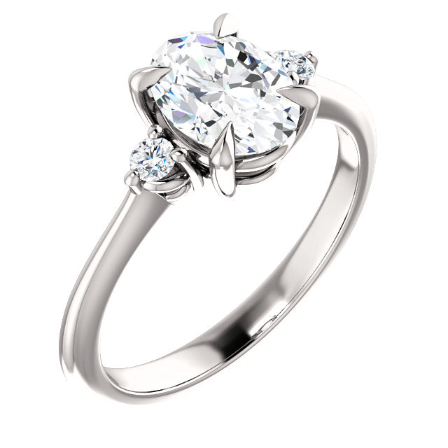 Oval Three-Stone Engagement Ring - Michael E. Minden Diamond Jewelers