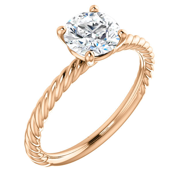 Round Shape Rope Solitaire Engagement Ring - Michael E. Minden Diamond Jewelers