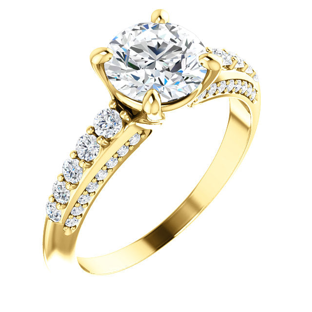 Round Shape Accented Engagement Ring - Michael E. Minden Diamond Jewelers
