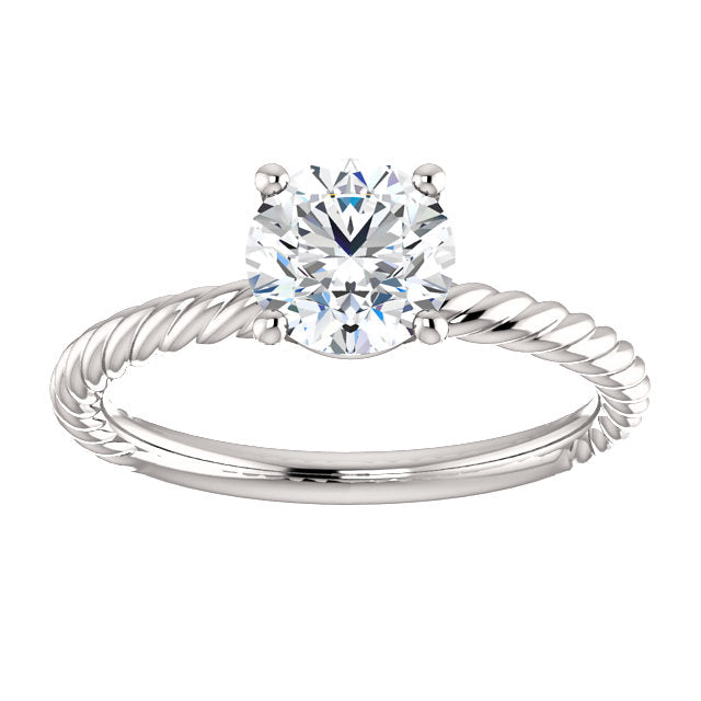 Round Shape Rope Solitaire Engagement Ring - Michael E. Minden Diamond Jewelers