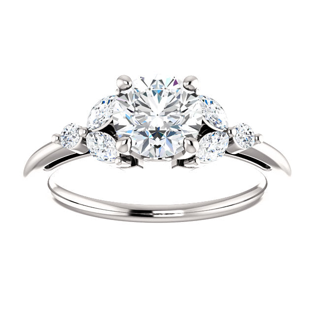 Intricate Side Stone Engagement Ring - Michael E. Minden Diamond Jewelers