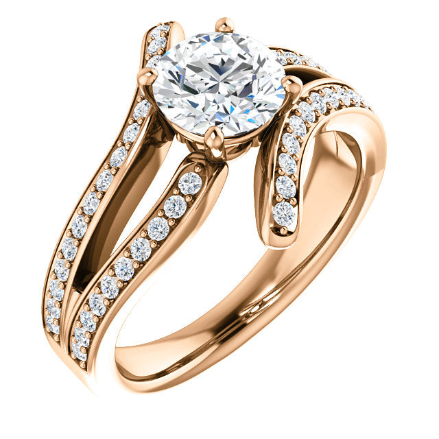 Round Bypass Curve Engagement Ring - Michael E. Minden Diamond Jewelers