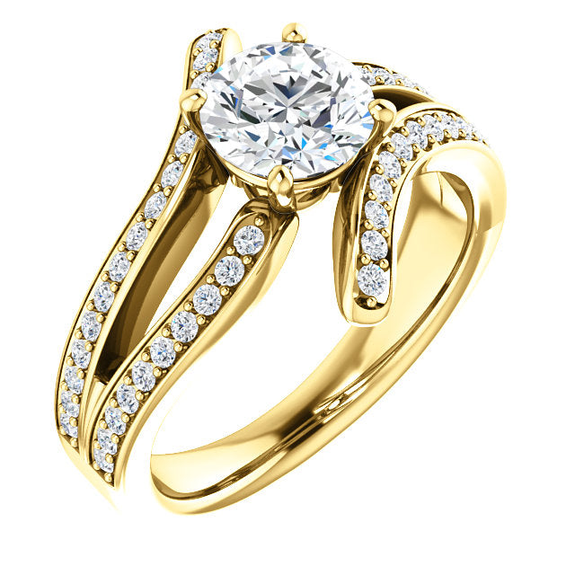 Round Bypass Curve Engagement Ring - Michael E. Minden Diamond Jewelers