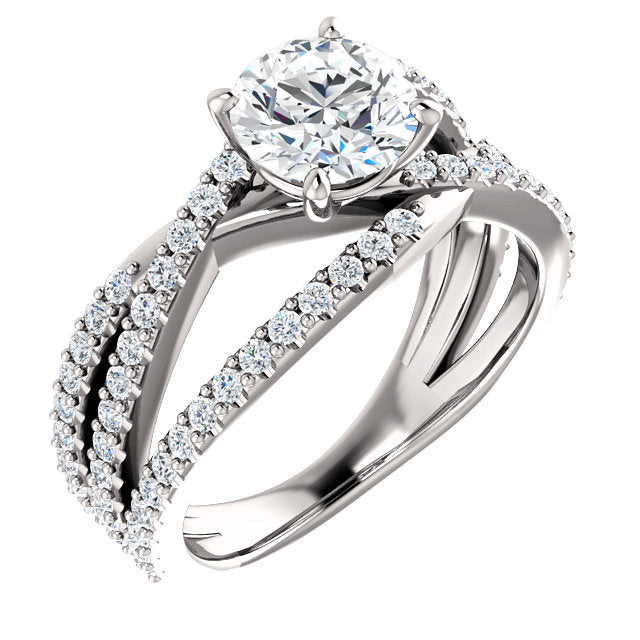 Round Cut Crisscross Engagement Ring - Michael E. Minden Diamond Jewelers