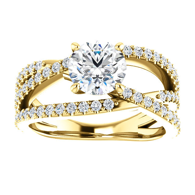 Round Cut Crisscross Engagement Ring - Michael E. Minden Diamond Jewelers