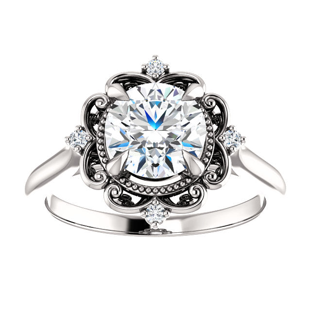 Vintage Inspired Swirl Engagement Ring - Michael E. Minden Diamond Jewelers